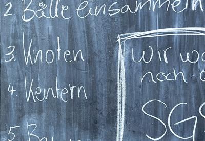Tafel mit Einträgen